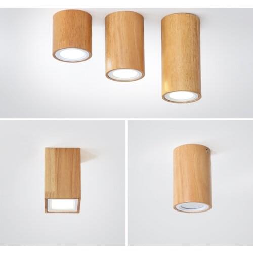 Modern Round Square Wood Ceiling Light Nordic Led Ceiling Lamp Living Room Lights Hanging Kitchen Stairs Home Lighting Fixtures