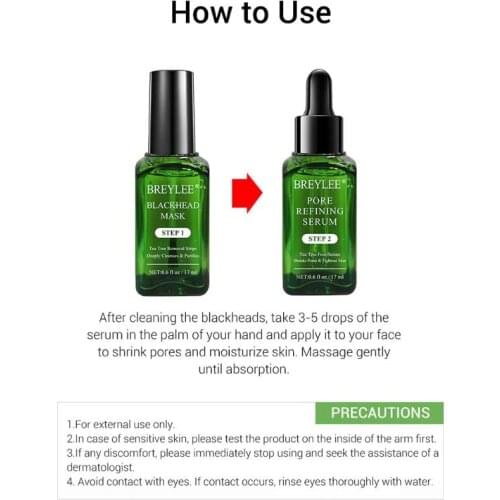 17ml Tea Tree Refining Serum Shrink Pores Moisturizing Acne Treatment Essence 50JF