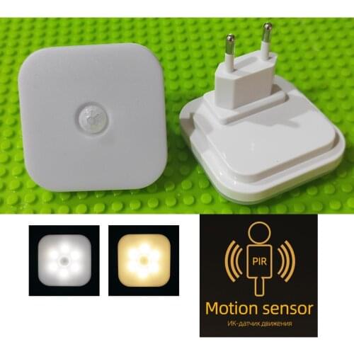 Night Light With EU Plug Smart Motion Sensor LED Night Lamp Motion Sensor Light Home Staircase Closet Aisle WC Bedside Lamp A7