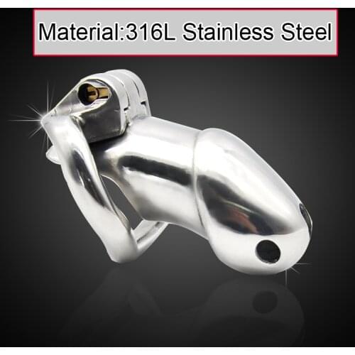 Happygo Stainless Steel Male Chastity Device,Cock Cage,Penis Lock,Cock Ring,Chastity Belt,Adult Game A257