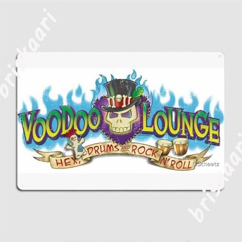 Voodoo Lounge: Hex, Drums And Rock N' Roll Metal Signs Wall pub Kitchen personalized Plaques Tin sign Posters
