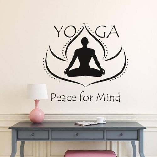 Yoga Peace for Mind Wall Decal Lotus Vinyl Decals Buddhism Zen Wall Stickers Bedroom Home Decor Meditation Murals Wallpaper A244