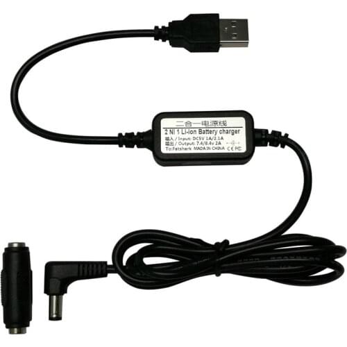 2 in 1 Li-ion Lipo Battery Power Supply Charging Cable AKKU Charger DC 7.4V 2A for Fatshark SKYZONE FPV Goggles RC Models Toys
