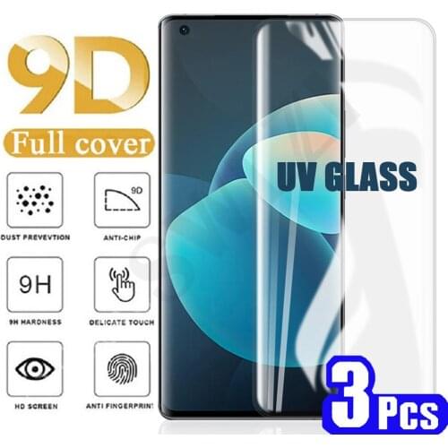 3/5Pcs 9D for vivo NEX 3 3S UV Glass protective film vivo X50 X60 pro plus iQOO 5 pro UV tempered glass phone screen protector