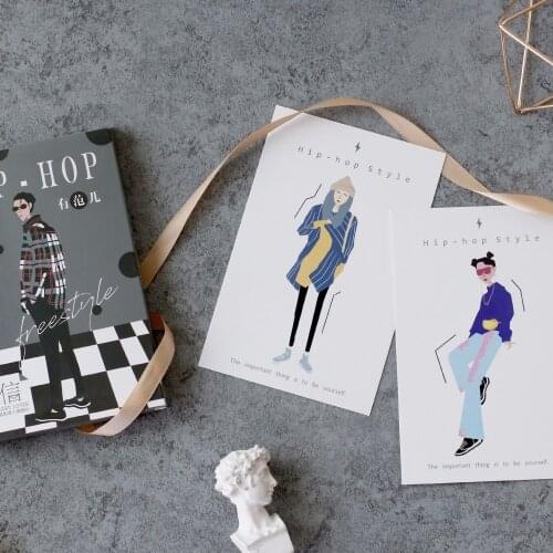 30Sheets/Set Hip-hop Style Swag Postcard/Greeting Card/Message Card/Birthday Letter Envelope Gift Card