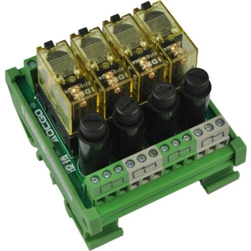 4 Channel 1 SPDT DIN Rail Mount IDEC RJ1S with fuse Interface Relay moudle