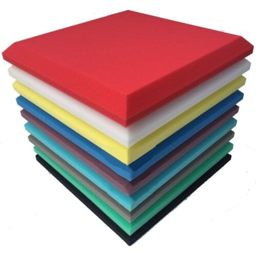 4PCS 50X50X5cm Soundproof Foam Sound Absorption Treatment Flat Panel Tile Wedge Protective Sponge Soundproofing Acoustic Foam