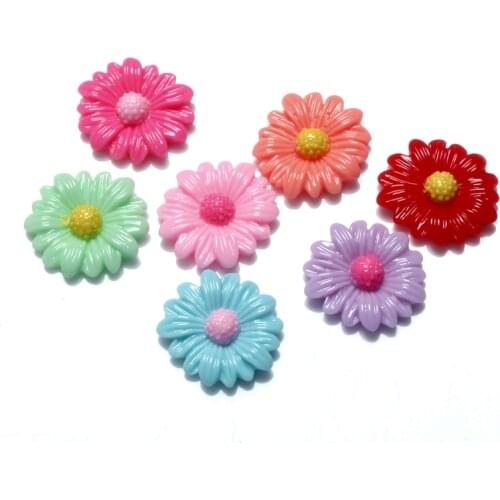 50Pcs Mixed Resin Flower Decoration Crafts Kawaii Beads Flatback Cabochon Embellishments For Scrapbooking DIY Accessories