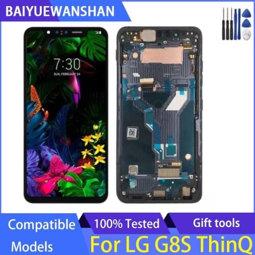 6.21" Original AMOLED Display For LG G8S ThinQ LMG810 LM-G810 LMG810EAW LCD Touch Screen Digitizer Replacement G8 S With Frame