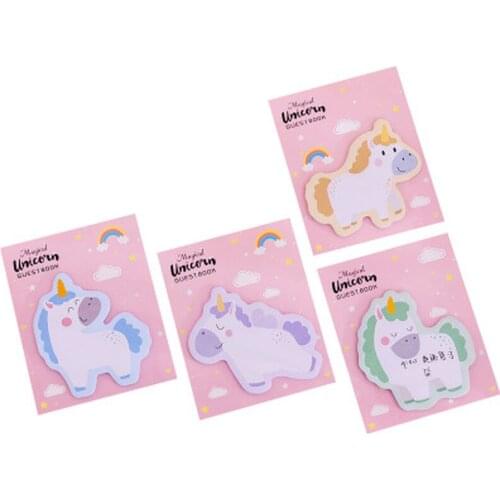Unicorn Memo Pad Kawaii Stationery Note Cute Cartoon Planner Sticker Novelty Memo Sheets Student Sticky Kawaii School Supplies
