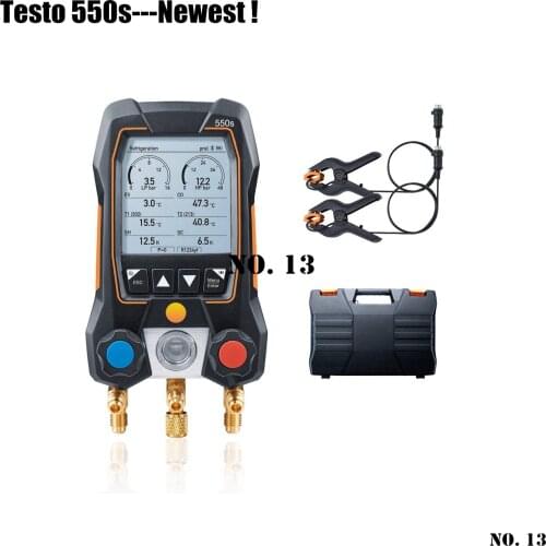 Testo 550/549i Digital Refrigeration Gauge Manifold with Hoses Clamp Refrigerant Meter Set Probes 0563 1550 Manometro Tools