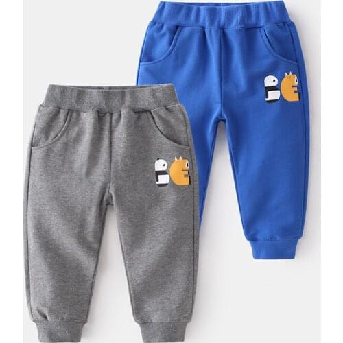 Boys Kids Sports Pants Spring Autumn Cute Cartoon Aniimal Printing Long Sport Cotton Breathable Pants for Children
