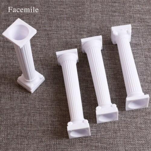Facemile Christmas Decoration 4pcs/set High White Grecian Pillars Cake Fondant Mold Gift New Year Kitchen Gift 52054