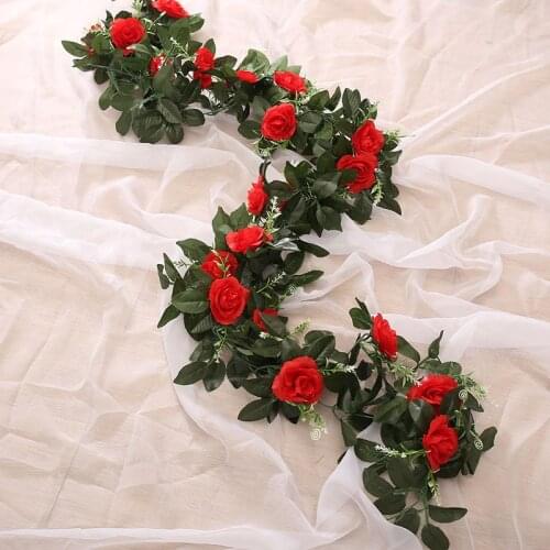 Artificial Flower Vine Rose 11 Flowers Natural Garland for Wedding Garden Decor SUB Sale