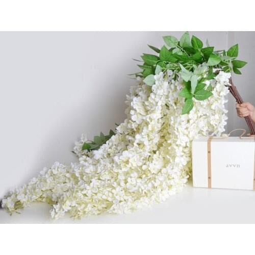 Artificial Silk Wisteria Home Garden Hanging Flowers Plants 64" White Wisteria Wedding Vine Decor Wedding Flower Garland