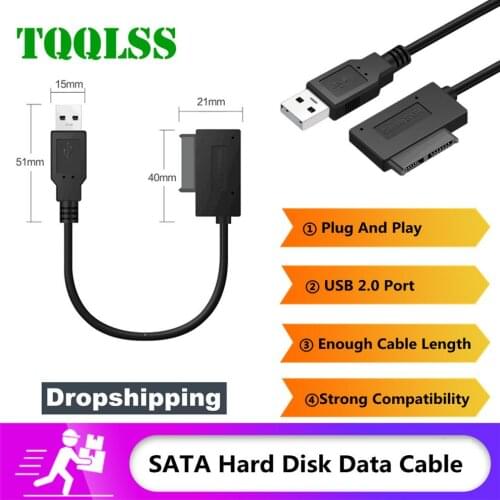 TQQLSS USB 2.0 to Mini Sata II 7+6 13Pin Adapter Converter Cable For Laptop CD/DVD ROM Slimline Drive Converter HDD Caddy
