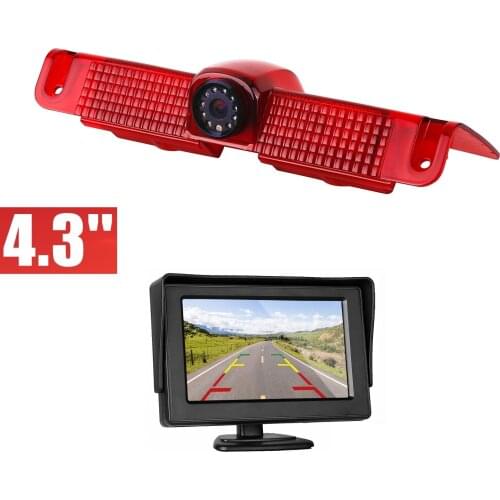 Misayaee HD 720P Brake Light Camera + 4.3'' monitor for Chevy Express Explorer / GMC Savana cargo van 2003-2018 Rear View Camera