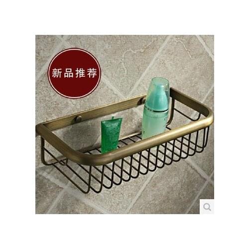 Basket basket square basket copper bathroom shelf double thick rectangular corner frame full solid bathroom shelf