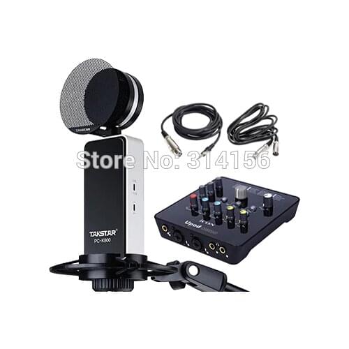 Takstar PC-K800 Mic with ICON upod nano Sound card for professional studio recording,broadcasting,PC recording,stage performance