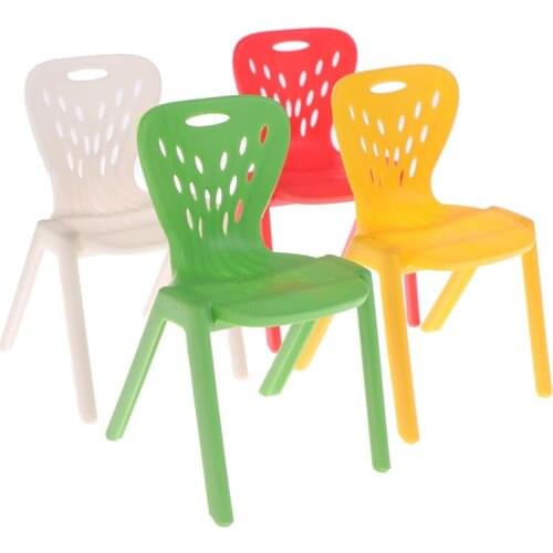 Hot sale 1:12 Dollhouse Miniature Plastic Stool Chair Peacock Chair For Doll House Decals