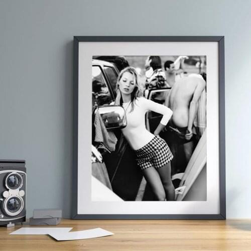 Fashion Female Model Photo Black White Canvas Poster Beauty Girl Vintage Photography Picture Wall Art Painting Living Room Decor