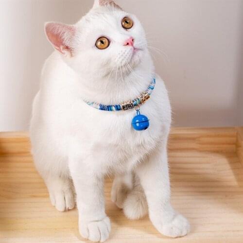 New Cat Collar Dog Collar Teddy Pomeranian Dog Retro Style Shrinkable Japanese Style Elastic Band Jewelry Pet Supplies