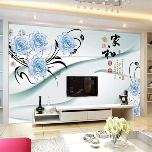 Papel de parede Custom wallpaper 3d line home and rich peony background wall decoration painting living room bedroom wallpaper