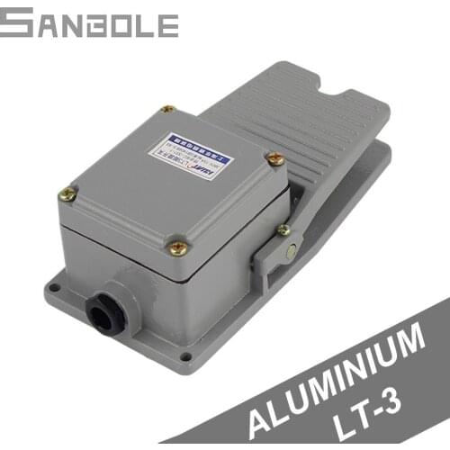 LT3 Foot Switch Machine tool accessories Pedal Switch Silver Contact waterproof with aluminium shell 15A/250V Gray