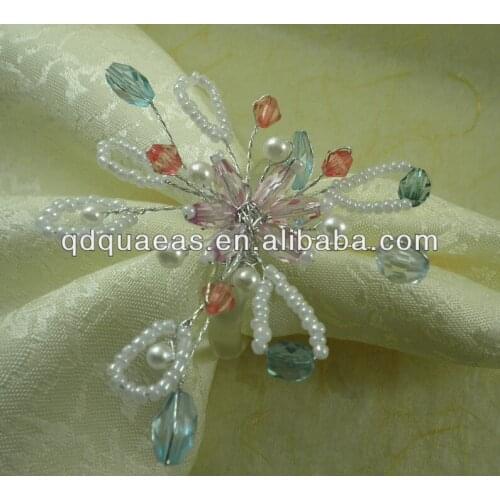 Qn13082911pearl napkin rings made of acrylic