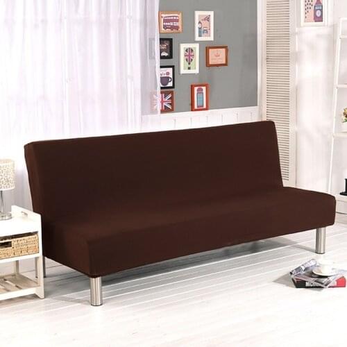 Folding sofa cover all-inclusive elastic anti-fouling simple solid color removable and washable two-person sofa bed customized