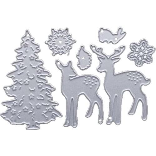 Creative Christmas Deer Tree Snowflake Metal Cutting Dies For Scrapbooking Stencil Craft Paper Knife Mould DIY Card Making Die
