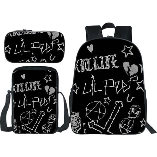 Lil Peep Backpack Shoulder Bag Pencil Case Teenagers Bookbag Children Back To School Gift Fashion Mochila Boys Girls Bags