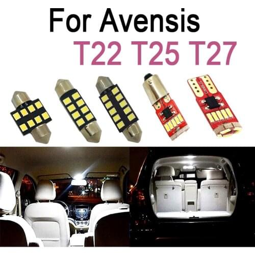 Perfect White Canbus No Error interior LED bulb Dome Reading Indoor light kit For Toyota Avensis T22 T25 T27 (1997-2018)