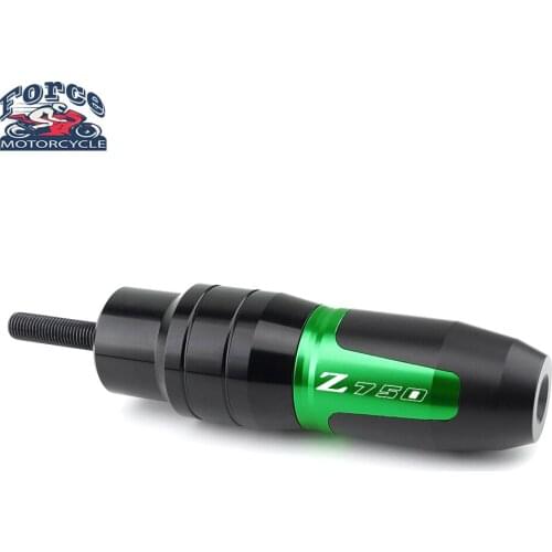 With logo Motorcycle CNC Aluminum Frame Crash Pads Exhaust Sliders Crash Protector For KAWASAKI Z750 Z 750 Z750S Z750R 2007-2012