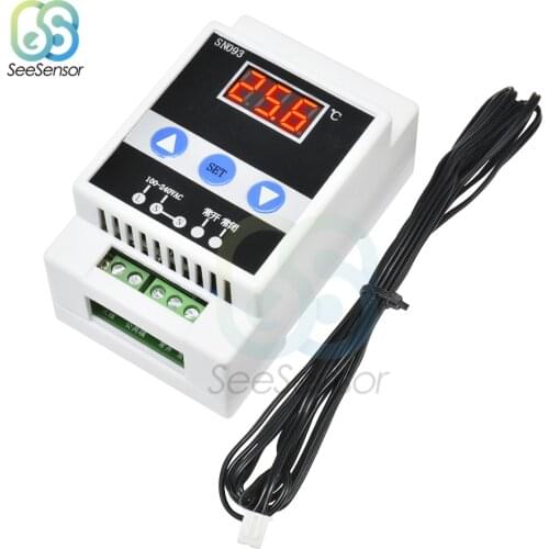 Guide Rail Thermoregulator Digital Temperature Controller Thermostat Refrigeration Heating Temperature Control 110-240V