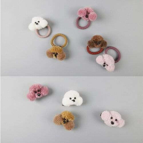 South Korea New Childrens Puppy Hairpin Cute Cartoon Hair Rope Tie Head Rope Teddy Hair Accessories Hair Accessories For Girls