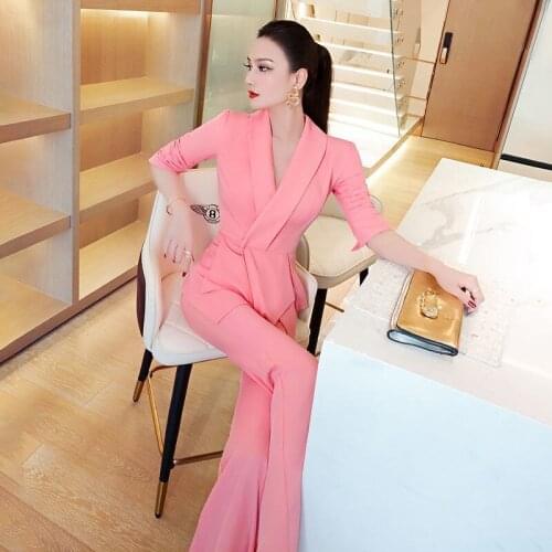 Womens temperament professional suit thin 2021 summer new fashion slim slim irregular slim two piece set