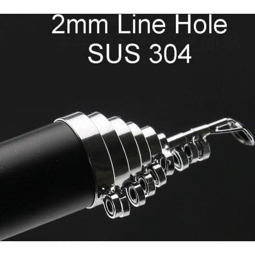 10pcs SUS304 Stainless Steel Rock Fishing Rod Repair Spare Parts Line Guide 2mm Line Hole Lighter Comfortable Many Sizes