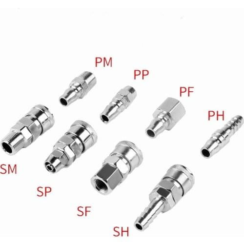 1PCS SM20 PM20 SM30 PM30 SM40 PM40 Air Hose Pneumatic Fitting Quick Coupler Connector Fit for Tube Outer Air Compressor Pump