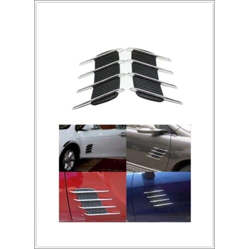 2Pcs Cool Chrome Shark Gills 3D Car Stickers Side Vent Air Flow Sticker for Toyota has viz, yaris, corolla, crown, acute, camry