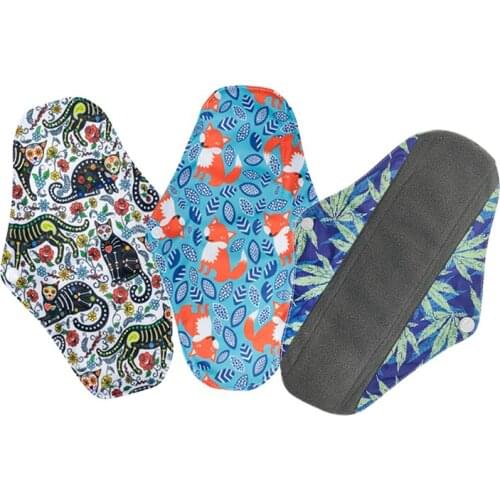 5Pcs Washable Sanitary Towels Menstrual Pad Reusable Bamboo Charcoal Women Napkins Feminine Hygiene Product Period Cloth Pads