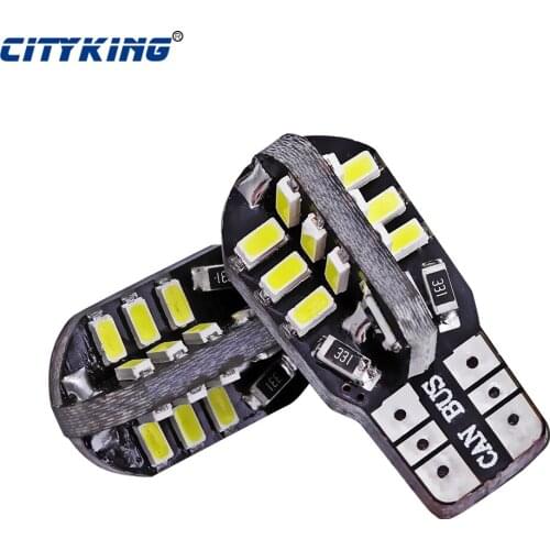 500pcs/lot t10 led canbus white light W5W T10 24led 3014 smd no Error t10 24SMD LED Car canbus Car Light Source car styling