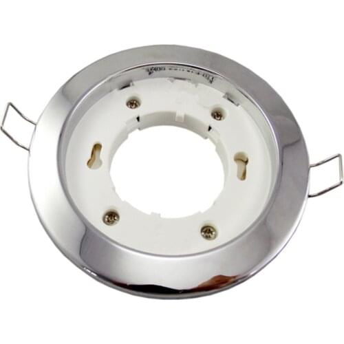 8pcs/Lot Free Shipping Lamp Base Reccessed for GX53 Led or Halogen Downlight as Fixture White Chrome Color Body Indoor Lighting