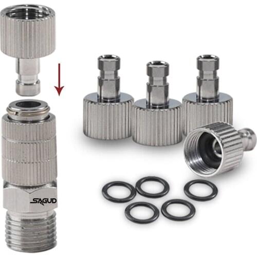 SAGUD Airbrush 1/8” Female and Male Quick Release Coupling Disconnect Adapter Kit with Extra 4 Male Fitting & Extra 5 O-Ring Kit