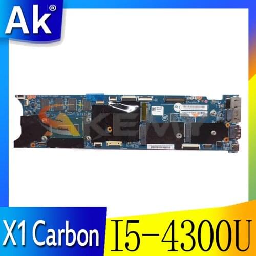 Akemy Laptop Motherboard For Lenovo For Thinkpad X1 Carbon I5-4300U 8GB Mainboard 00HN767 12298-2 48.4LY06.021 DDR3