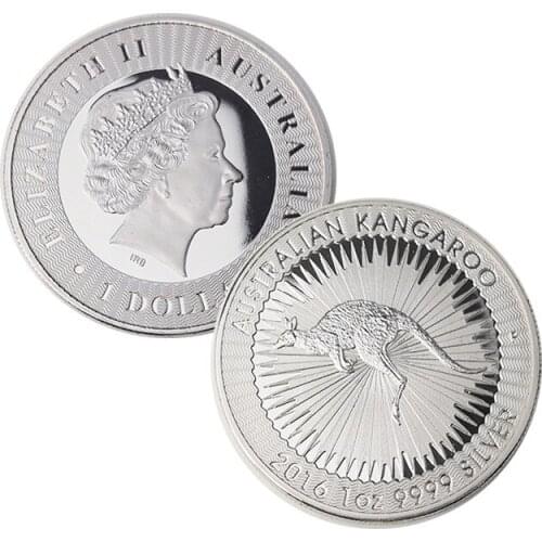 Australian Animal Commemorative Coin Queen Elizabeth Kangaroo Koala Silver Family Decoration Double-sided Badge Coins