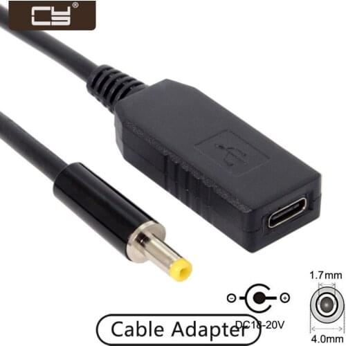 CYDZ USB-C USB 3.1 Type C to DC 20V 4.0 1.7mm Power Plug PD Emulator Trigger Charge Cable for Laptop