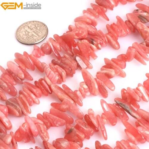 Gem-inside AAA Grade Genuine Natural Pink Argentina Rhodochrosite Precious Sticks Stone Beads for Jewelry Making DIY Jewellery
