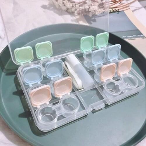 6 Pcs Contact Lens Cases Unisex Travel Easy Carry Colorful Container Lenses Box for Contact lenses