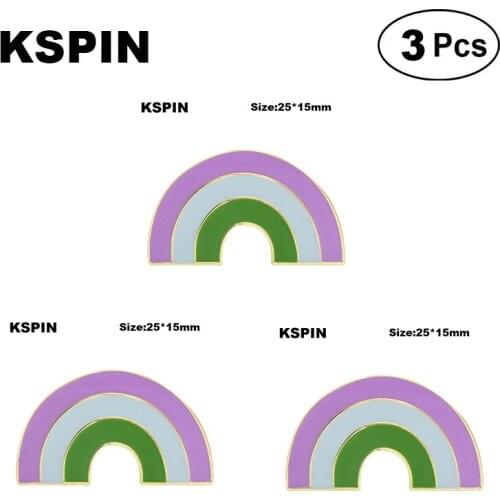 Genderqueer Pride Rainbow Badge Lapel Pin Brooches Pins Flag badge Brooch Badges